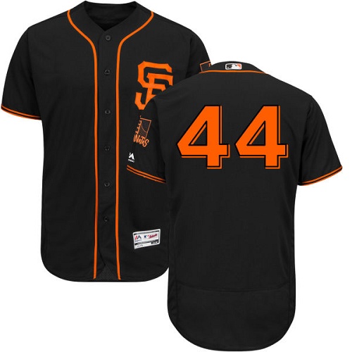 Giants #44 Willie McCovey Black Flexbase Authentic Collection Alternate Stitched MLB Jersey